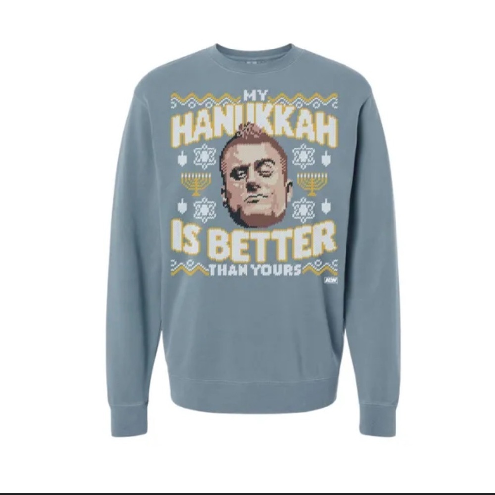 Blue Hanukkah Sweater by Independent trading Company Cotton Size XL